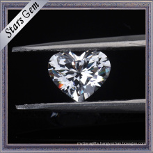 6X6mm Heart Shape Brilliant Cut White Color Cubic Zirconia Stones for Fashion Jewelry
